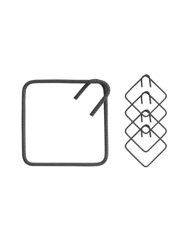 Staffe Antisismiche Armatura Ferro 25x25 cm Strutture Cemento Formati Multipli 1 pz., 5 Laatste Kans