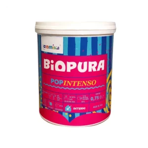PopIntenso Palestra E Decori Interni Pittura Murale Lavabile E Coprente Cromika 1 pz., 0,750 lt, Blu Splash Favoriet
