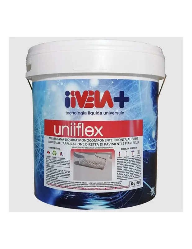 Guaina Liquida Uniiflex Piastrellabile Impermeabilizzante Pronta all‘uso Rossa 1 pz., 5 Kg Premium
