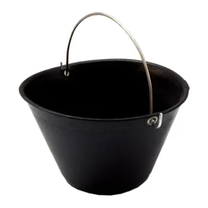 Gereduceerde Prijs Calderina Secchio Muratore Plastica Nero 8 L Diametro 34 cm Manico Metallo