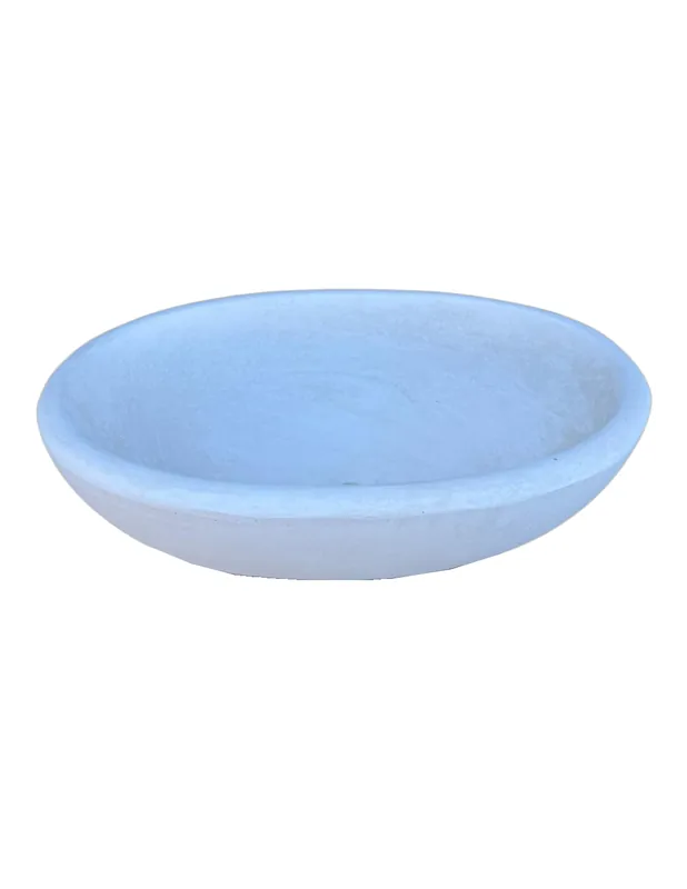 Superprijs Pilozza Lavabo Ovale Cemento Calcestruzzo L.60xP.40xH.20 cm Bianca Serie Ostuni