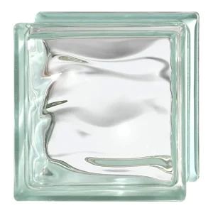 Direct Beschikbaar Vetromattone Ondulato Trasparente Caraibi 190 x 190 x 80 mm Confezione 6 Pezzi