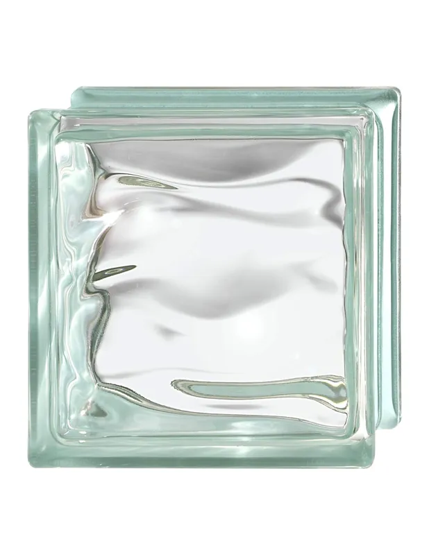 Direct Beschikbaar Vetromattone Ondulato Trasparente Caraibi 190 x 190 x 80 mm Confezione 6 Pezzi