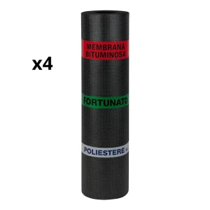 Guaina Bituminosa Poliestere 4 mm Impermeabilizzante CASASCIUTTA 4 Rotoli 1x10 m Flitsaanbieding