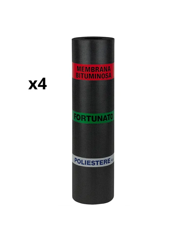 Guaina Bituminosa Poliestere 4 mm Impermeabilizzante CASASCIUTTA 4 Rotoli 1x10 m Flitsaanbieding