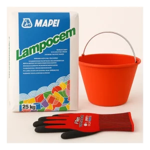 Kit Ancoraggi Rapidi Riparazioni Cemento Rapido 25 Kg Guanti XL Secchio D 36 cm Betrouwbaar