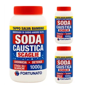 Scaglie Alta Purezza per Pulizie Profonde Domestiche e Uso Fai da Te Soda Caustica 1 Kg Pezzi 3 Fabrieksprijs