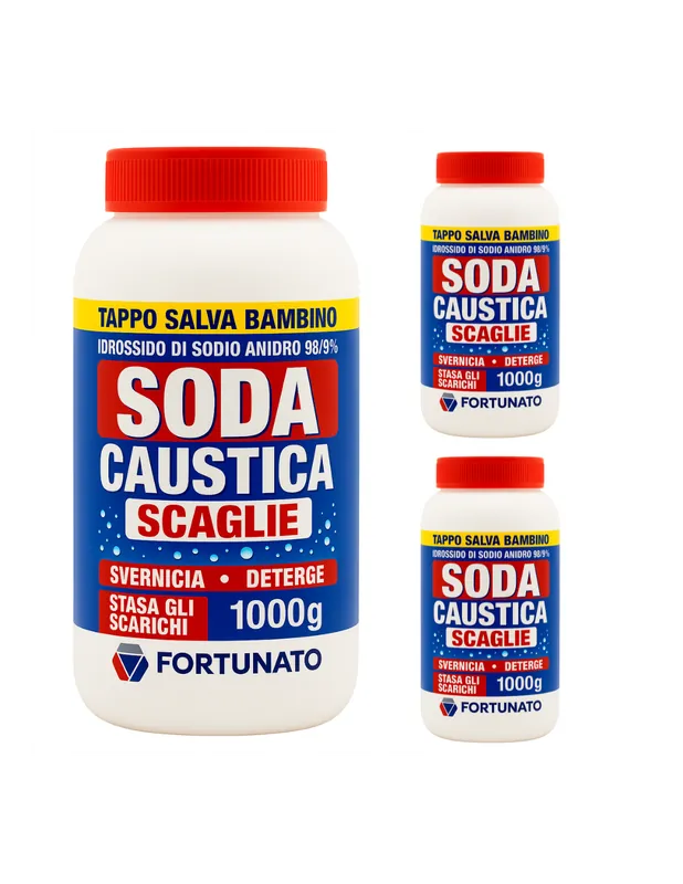 Scaglie Alta Purezza per Pulizie Profonde Domestiche e Uso Fai da Te Soda Caustica 1 Kg Pezzi 3 Fabrieksprijs
