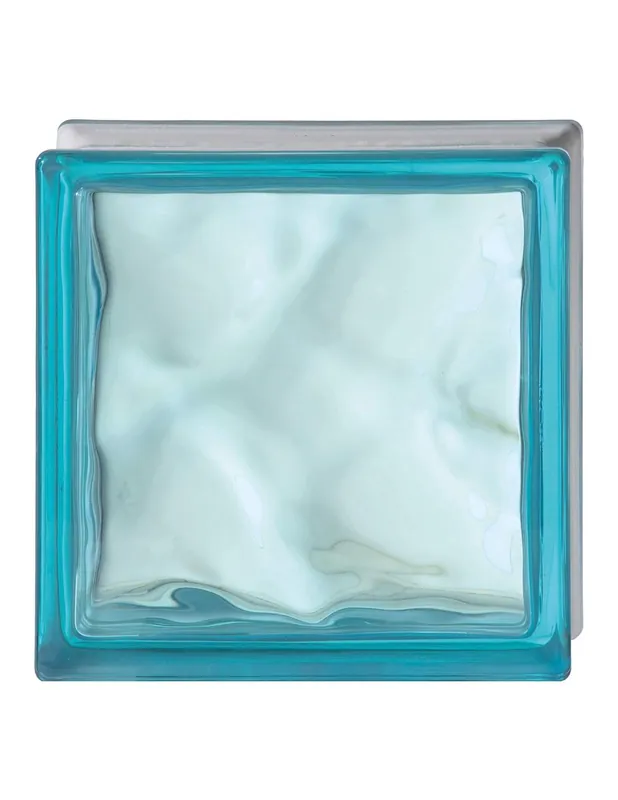 Vetromattone Effetto Ondulato Azzurro 190 x 190 x 80 mm Confezione 6 Pezzi Flitsaanbieding