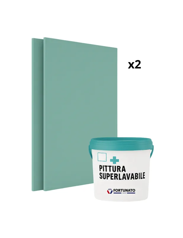 Alleen Vandaag Set 2 Idrolastre Cartongesso H2 BA13 1200x2000 Pittura Superlavabile 2,5 L
