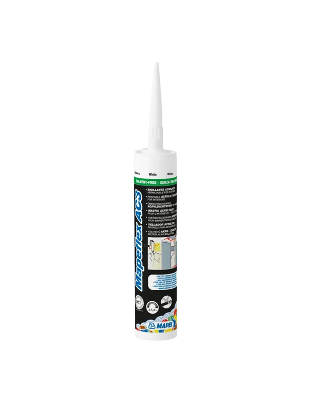 Speciale Aanbieding Sigillante Acrilico Mapeflex Ac3 Verniciabile Per Giunti Interni 310 ml 1 pz., Bianco - 100