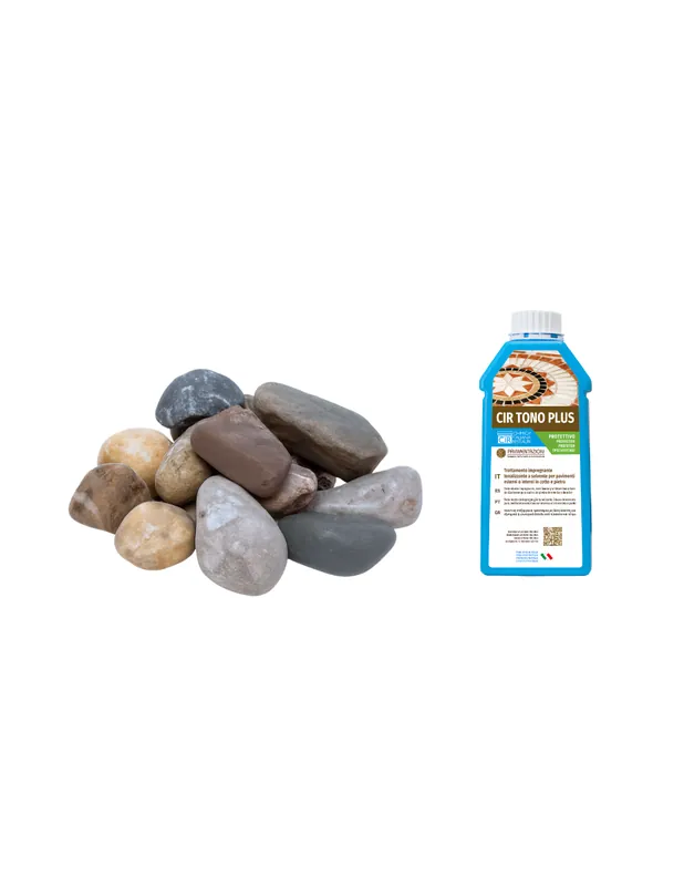 Kit Ciottoli Grigio Ghedi E Cir Tono Plus Effetto Bagnato 1 pz., 5 kg + 1 L, 20/30 Koopje