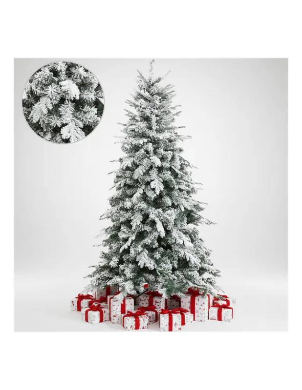 Veilige Betaling BiancoPino Albero Di Natale Innevato Effetto Realistico Elegante Real touch 1 pz., H 180