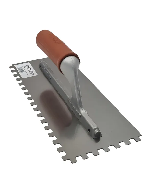 Hoge Kwaliteit Spatola Dentata In Acciaio Inox 28x12 cm Con Impugnatura In Gomma 1 pz., Dente 10x10 mm
