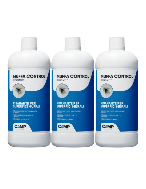 Exclusieve Aanbieding Kit 3 Flaconi Muffa Control Risanante Per Superfici Interne Ed Esterne 1 Lt