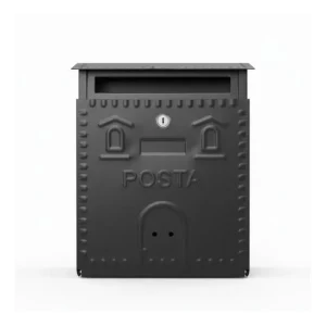 Cassetta Postale Rustica Nera In Ferro Battuto 230x90xH.290 mm Veilige Betaling