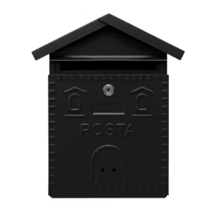Gratis Retour Cassetta Postale Rustica Nera In Ferro Battuto 280x90xH.350 mm