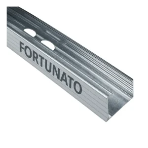 Montante In Acciaio Zincato Per Cartongesso Resistente E Robusto 1 m 1 pz., 27 x 48 x 27 mm, 1 Op = Op