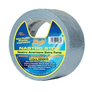 Nu Kopen Nastro Stop Argento Rinforzato Multiuso Impermeabile 25 m x 50 mm