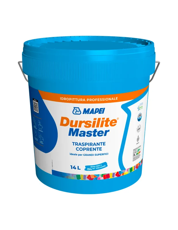 Idropittura Murale Traspirante E Coprente Dursilite Master 4 lt, 1 pz. Populair