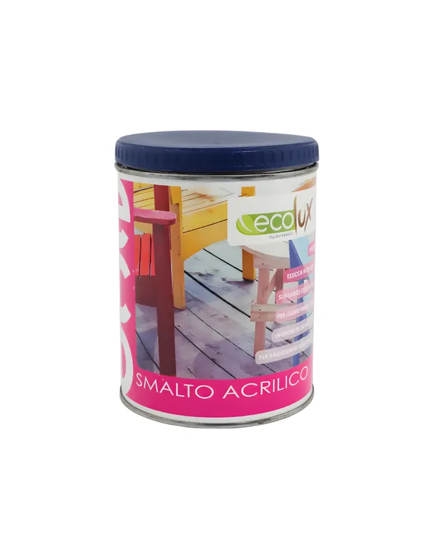Gereduceerde Prijs Ecolux Smalto Satinato Acrilico Ecologico Per Legno E Metallo 1 pz., Biancoperla, 750 ml