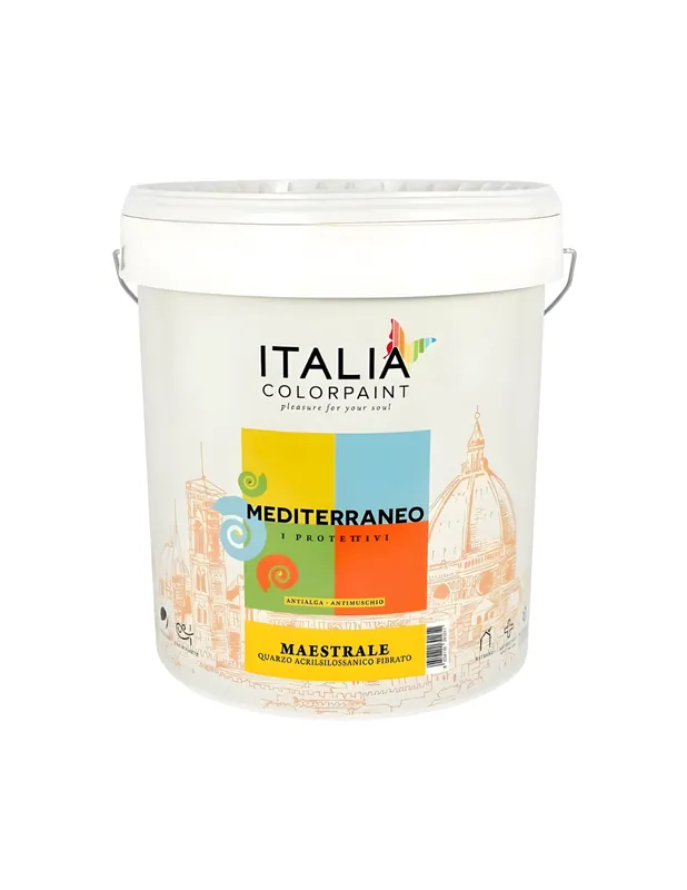 Express Levering Idropittura Quarzo Acrilsilossanico Mediterraneo Maestrale Bianco 4 lt, 1 pz.