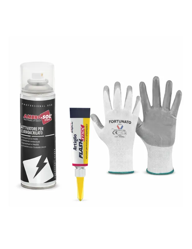 Goedkoop Kit Incollaggio Istantaneo Colla 3 g Con Attivatore Spray 200 ml E Guanti
