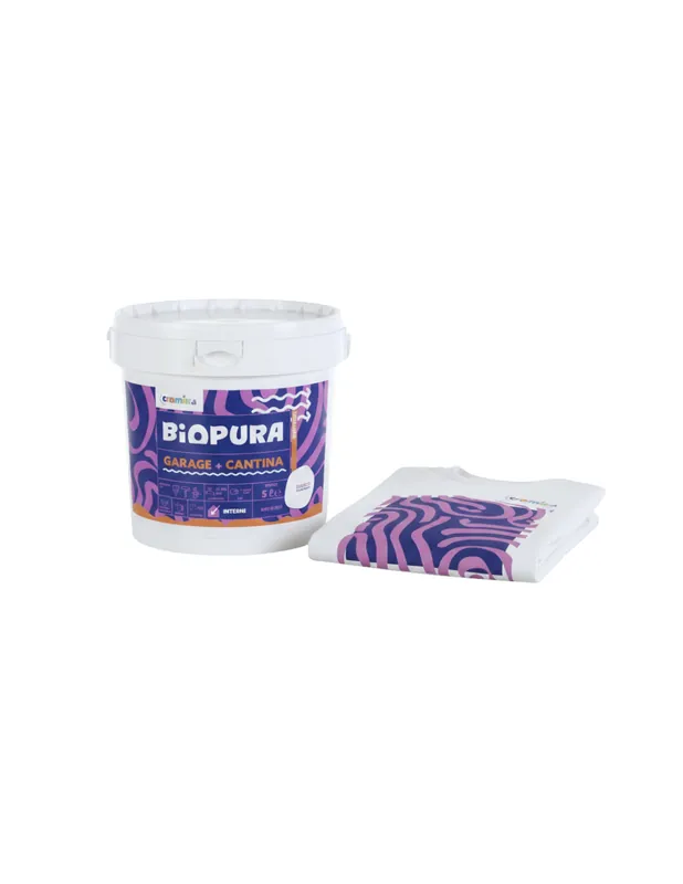 Speciale Aanbieding Kit Garage E Cantina Pittura Murale Traspirante 5 L E T-Shirt Cromika Waves 1 pz., Small - S