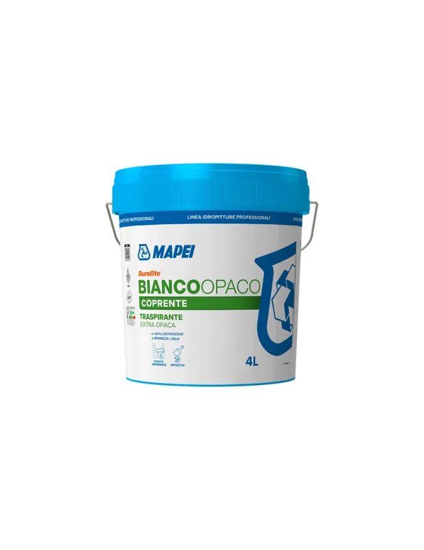 Dursilite Idropittura Traspirante Per Interni Bianco Opaco Fustino 4 L Gecertificeerd