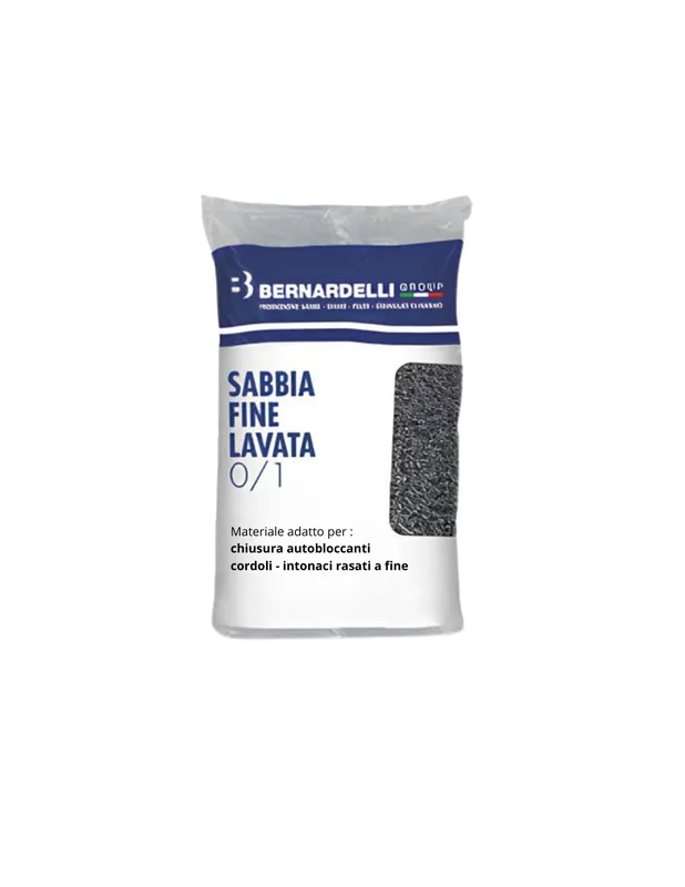 Sabbia Fine Lavata 0/1 Del Po Per Produzione Malte Intonaci Rasanti Sacco 25 kg Fabrieksprijs