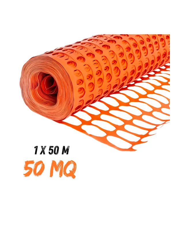 Seizoensaanbieding FORTUNATO Rete In Pvc Per Recinzione Colore Arancione Rotolo 1 x 50 m (50 mq)