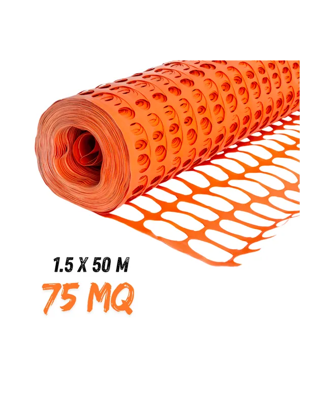 Nu Kopen FORTUNATO Rete In Pvc Per Recinzione Colore Arancione Rotolo 1.5 x 50 m (75 mq)