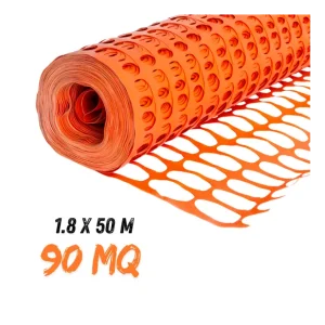 FORTUNATO Rete In Pvc Per Recinzione Colore Arancione Rotolo 1.8 x 50 m (90 mq) Flitsaanbieding
