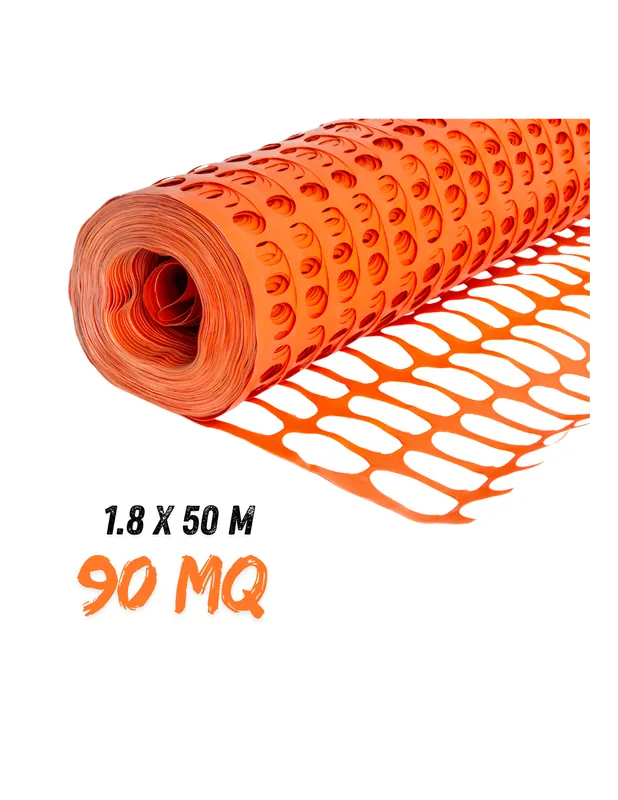 FORTUNATO Rete In Pvc Per Recinzione Colore Arancione Rotolo 1.8 x 50 m (90 mq) Flitsaanbieding
