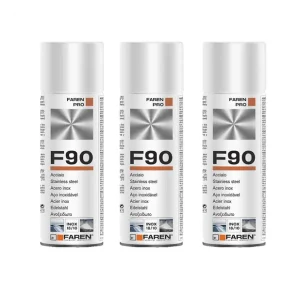 Dagaanbieding Faren F90 Acciaio Inox Spray Per Trattamento Metalli Anticorrosivo 400 ml 3 Pezzi