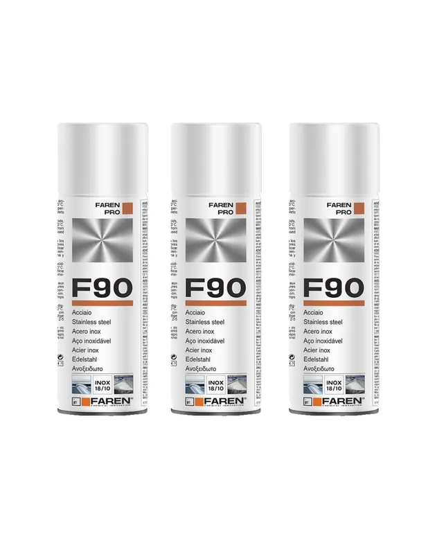 Dagaanbieding Faren F90 Acciaio Inox Spray Per Trattamento Metalli Anticorrosivo 400 ml 3 Pezzi