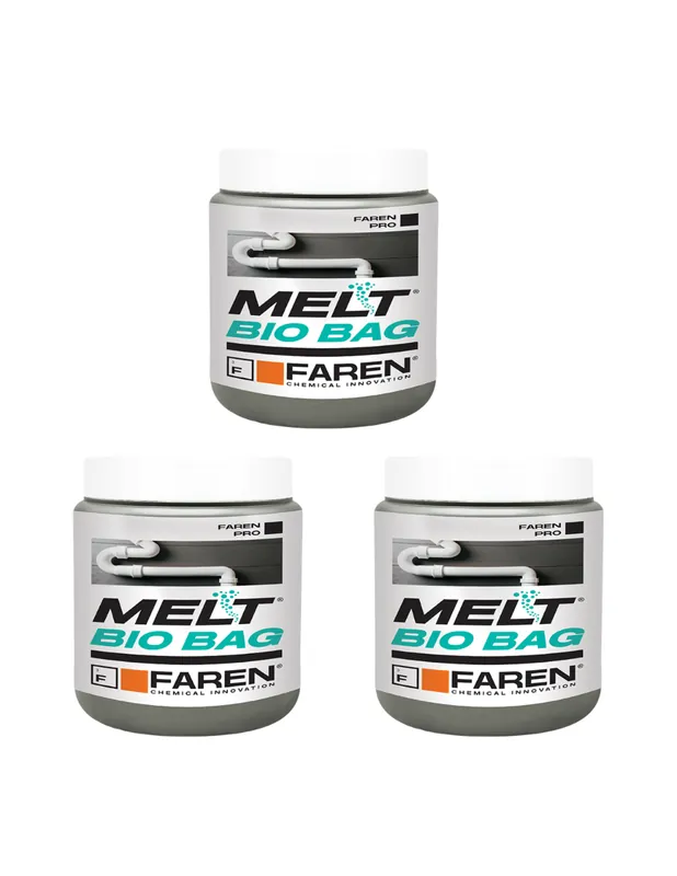 Superprijs Faren MELT BIO BAG Trattamento Per Scarichi e Fosse Biologiche 300 gr. 3 Pezzi