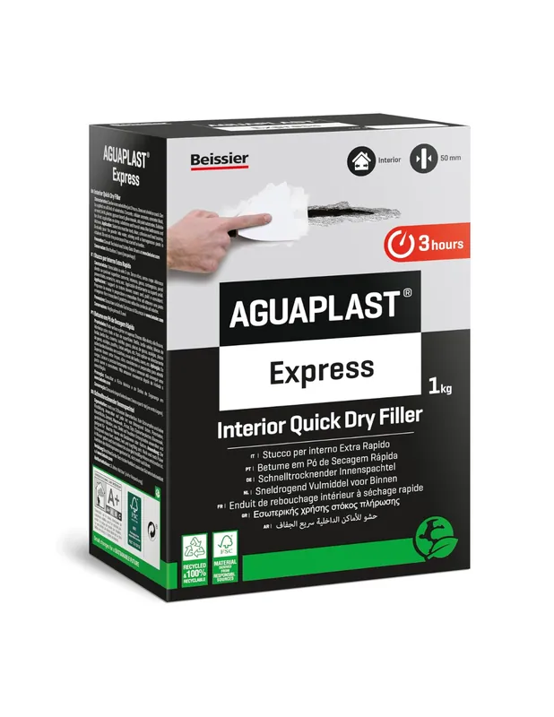AGUAPLAST EXPRESS Stucco In Polvere Extra Rapido Per Ambienti Umidi 1 Kg Favoriet