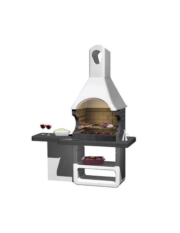 SAROM Barbecue Ulisse Carbonella 170 x 64 x 232 cm Griglia E Ampio Tavolo Laterale Koopje