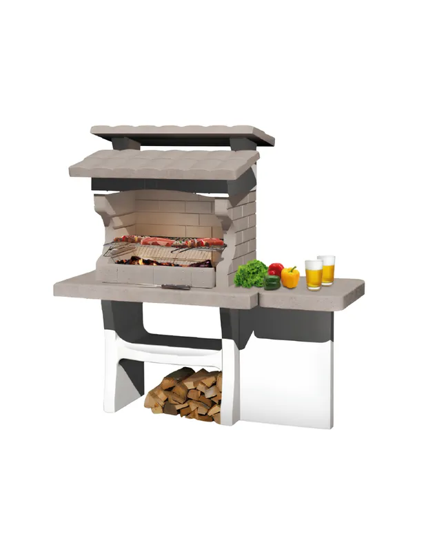 SAROM Barbecue Luxor Legna Carbonella 159 x 72 x 161,5 cm Con Tavolo Laterale Alleen Vandaag