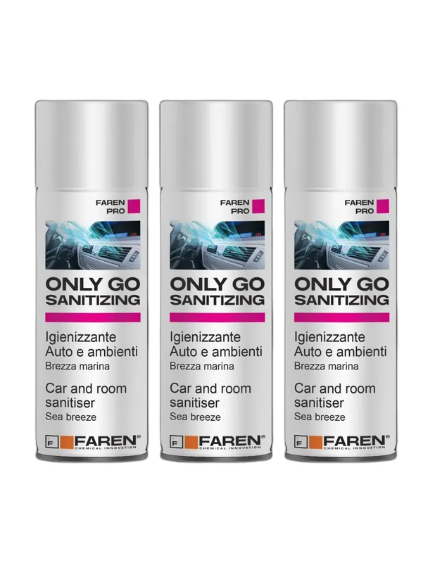 Dagaanbieding Faren ONLY GO SANITIZING Spray Igienizzante Per Auto E Ambienti 200 ml 3 Pezzi
