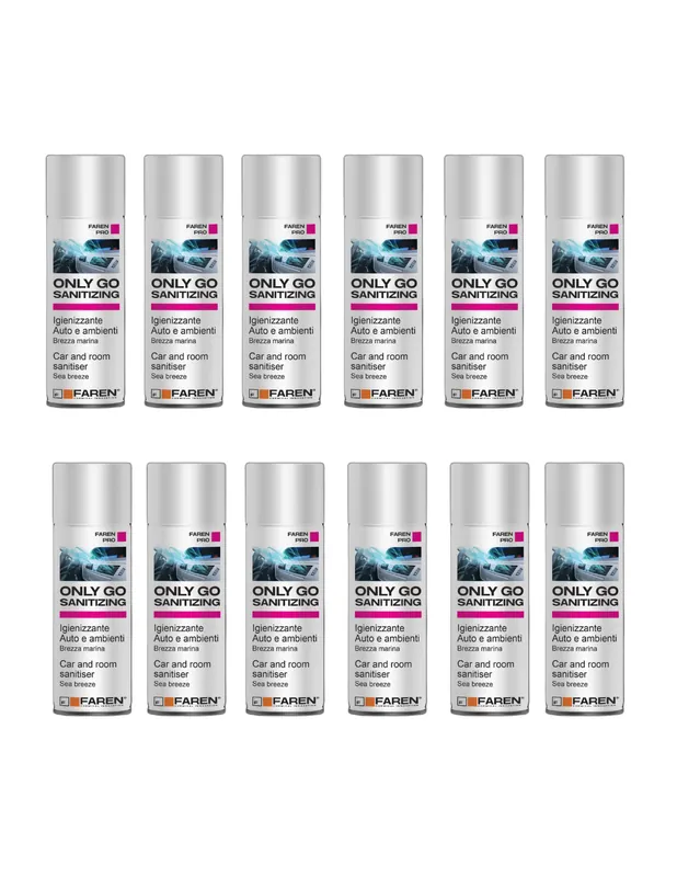 Korting Faren ONLY GO SANITIZING Spray Igienizzante Per Auto E Ambienti 200 ml 12 Pezzi