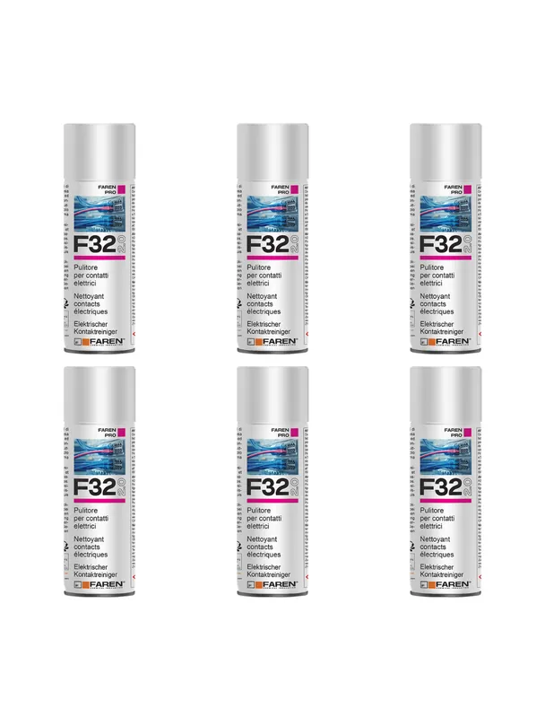 Faren F32 Pulitore Contatti Spray Sgrassante A Rapida Evaporazione 400ml 6 Pezzi Speciale Aanbieding