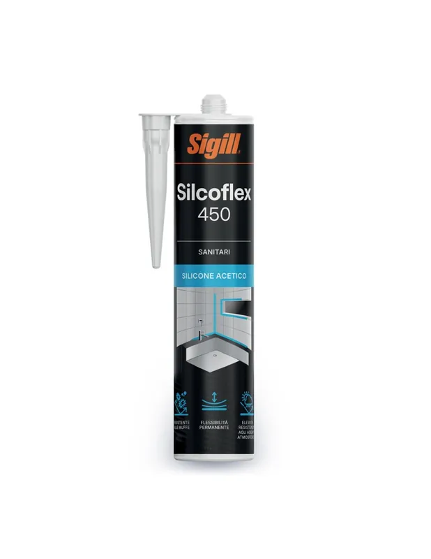 SIGILL Silcoflex 450 Sigillante Monocomponente Resistente Alle Muffe 280 ml 1 pz., Bianco Korting