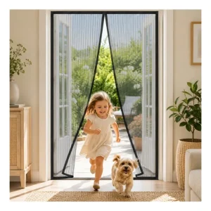 Lage Kosten Zanzariera Magnetica 120x240 cm per Porta Finestra con Calamita Nera