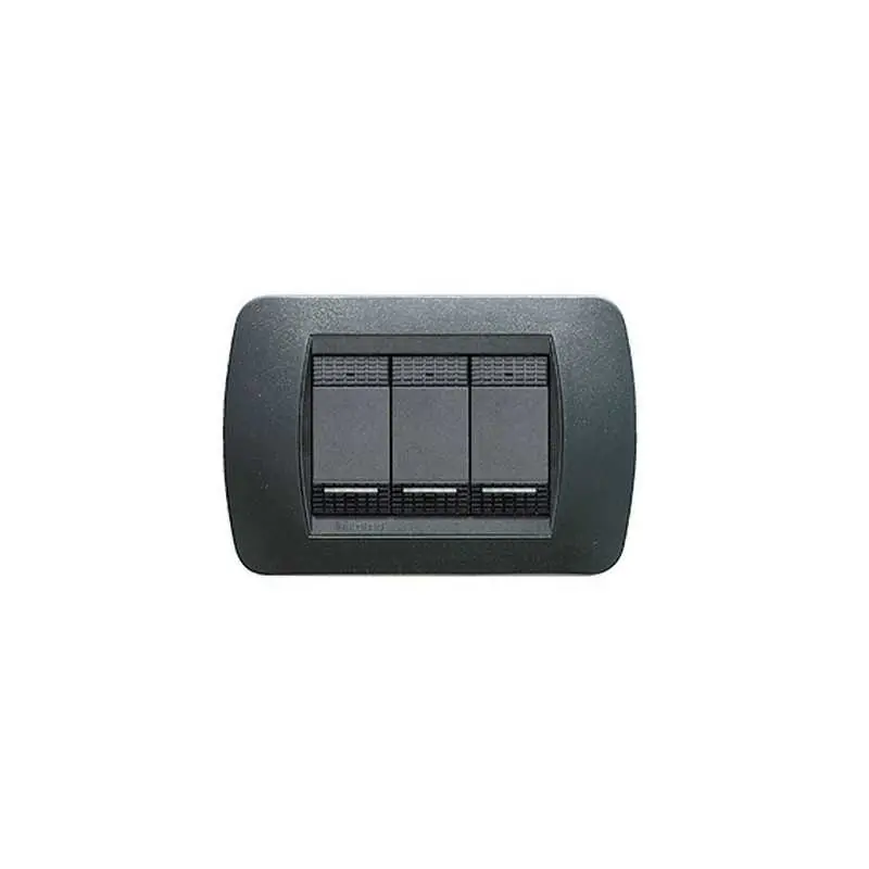 PLACCA BTICINO LIVING GRIGIA 4POSTI L4804PA,Eur Gecertificeerd