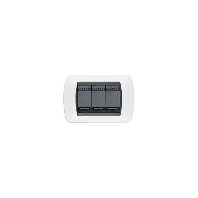 PLACCA BTICINO LIVING BIANCA 3POSTI L4803PB,Eur Betaalbaar