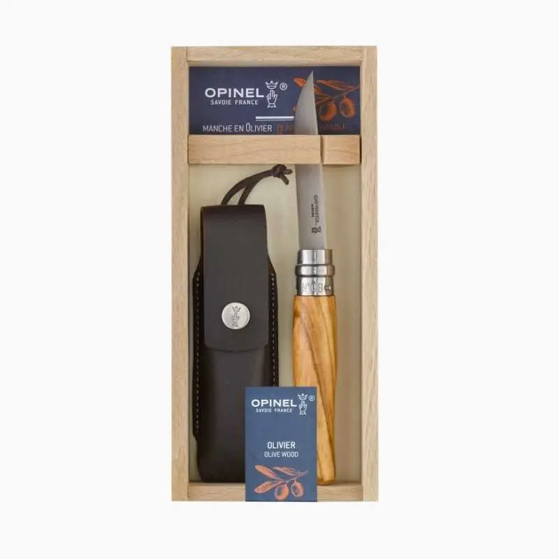 COLTELLI OPINEL OLIVIER SCATOLA LEGNO CON GUAINA Uitverkoop