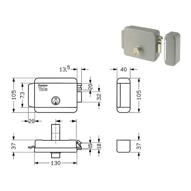 Korting SERRATURE ELETTRICHE YALE 680,Eur 48,96 Versione DESTRA Entrata chiave 50