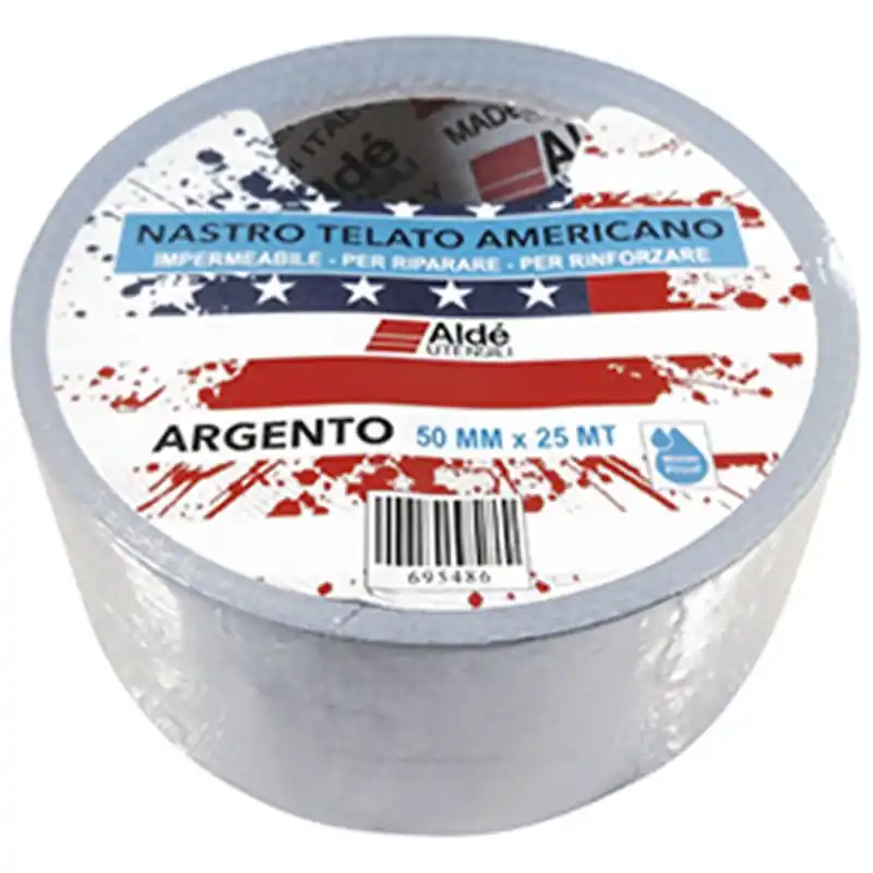 Koop Online NASTRO ARGENTO TIPO AMERICANO 50MM 25MT,Eur 4,10